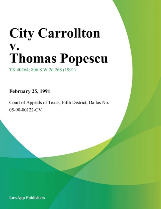 City Carrollton v. Thomas Popescu