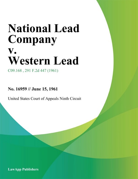 National Lead Company v. Western Lead