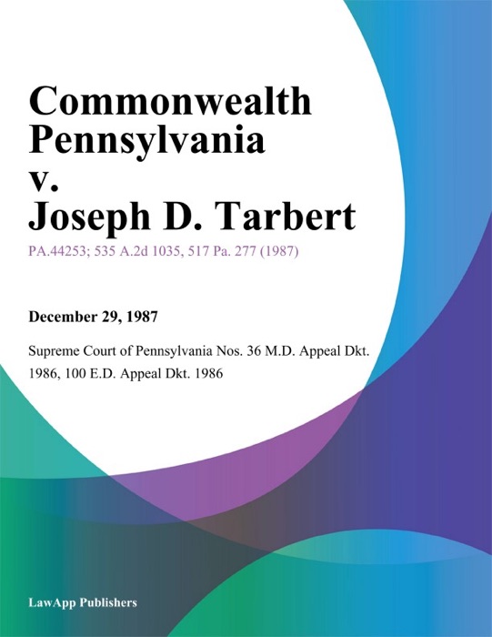 Commonwealth Pennsylvania v. Joseph D. Tarbert