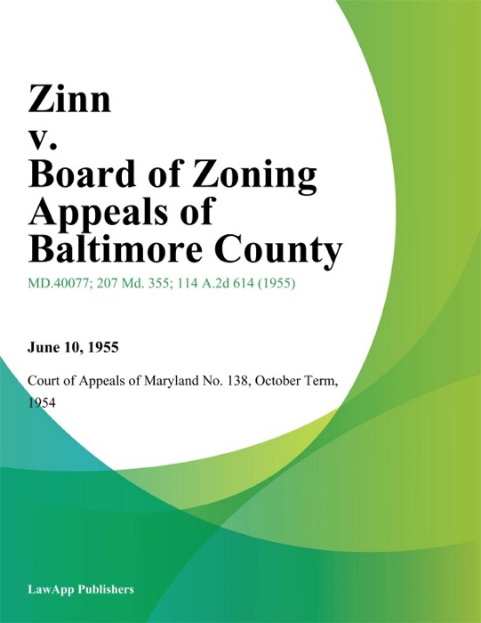 Zinn v. Board of Zoning Appeals of Baltimore County