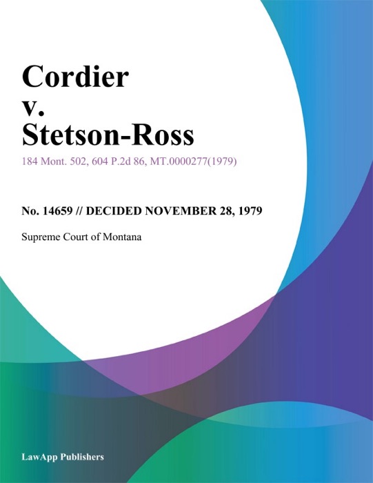 Cordier v. Stetson-Ross