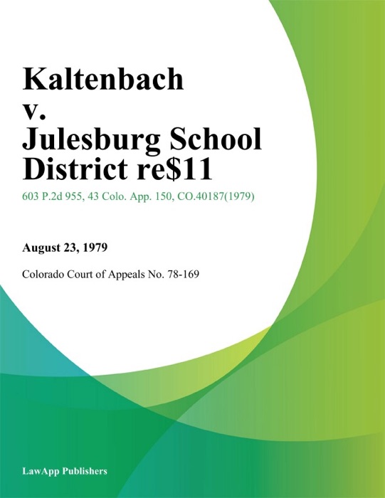 Kaltenbach v. Julesburg School District Re-1