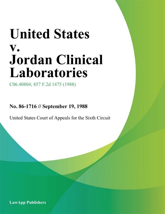 United States v. Jordan Clinical Laboratories