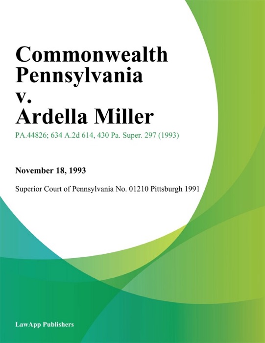 Commonwealth Pennsylvania v. Ardella Miller