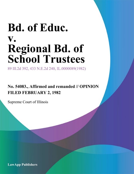 Bd. of Educ. v. Regional Bd. of School Trustees