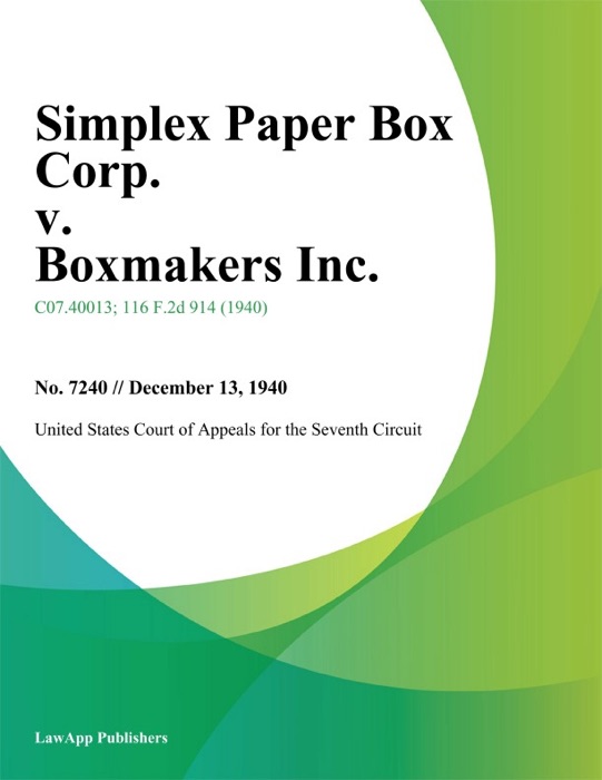 Simplex Paper Box Corp. v. Boxmakers Inc.
