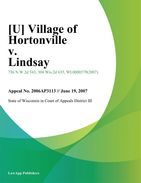 Village of Hortonville v. Lindsay