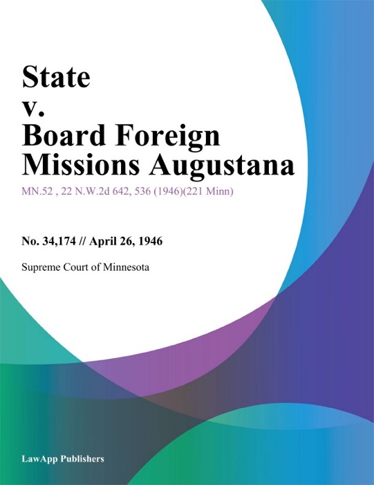 State v. Board foreign Missions Augustana