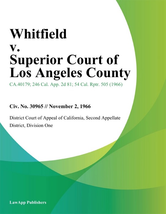 Whitfield v. Superior Court of Los Angeles County