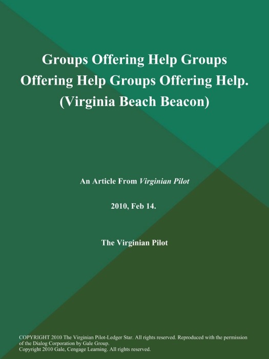 Groups Offering Help Groups Offering Help Groups Offering Help (Virginia Beach Beacon)