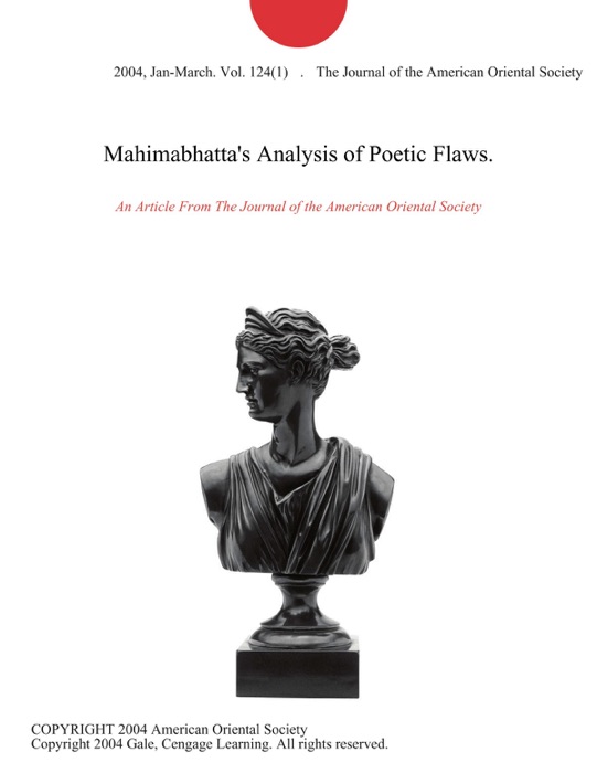 Mahimabhatta's Analysis of Poetic Flaws.