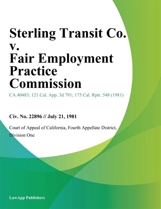 Sterling Transit Co. v. Fair Employment Practice Commission