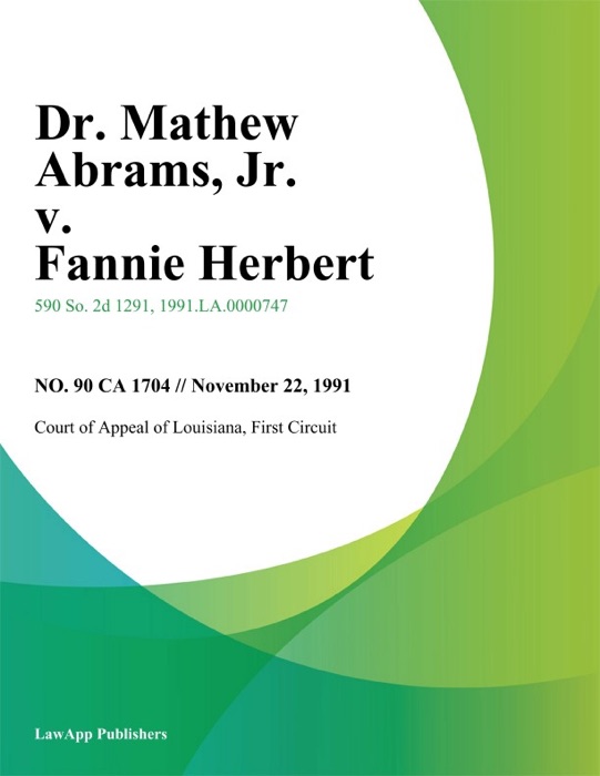 Dr. Mathew Abrams, Jr. v. Fannie Herbert
