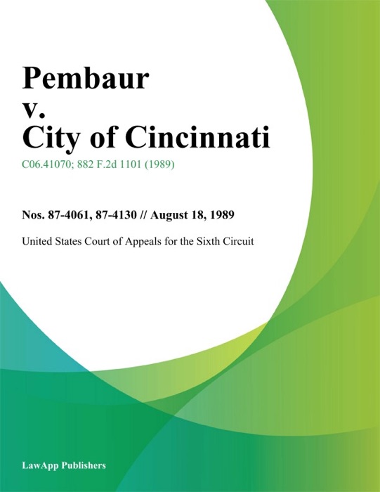 Pembaur V. City Of Cincinnati