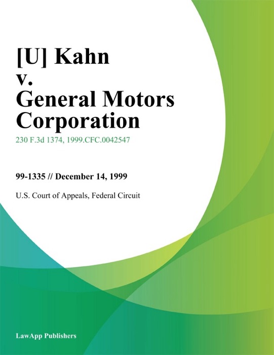 Kahn v. General Motors Corporation