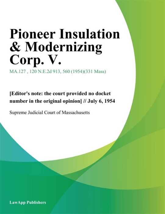 Pioneer Insulation & Modernizing Corp. V.