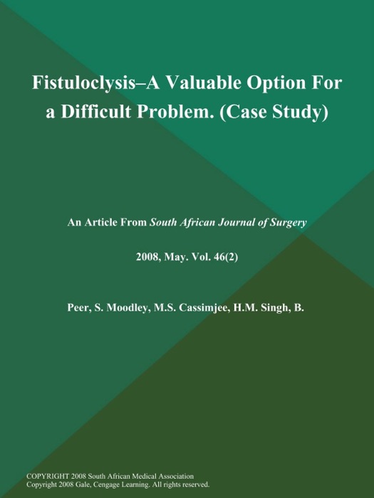 Fistuloclysis--a Valuable Option for a Difficult Problem (Case Study)