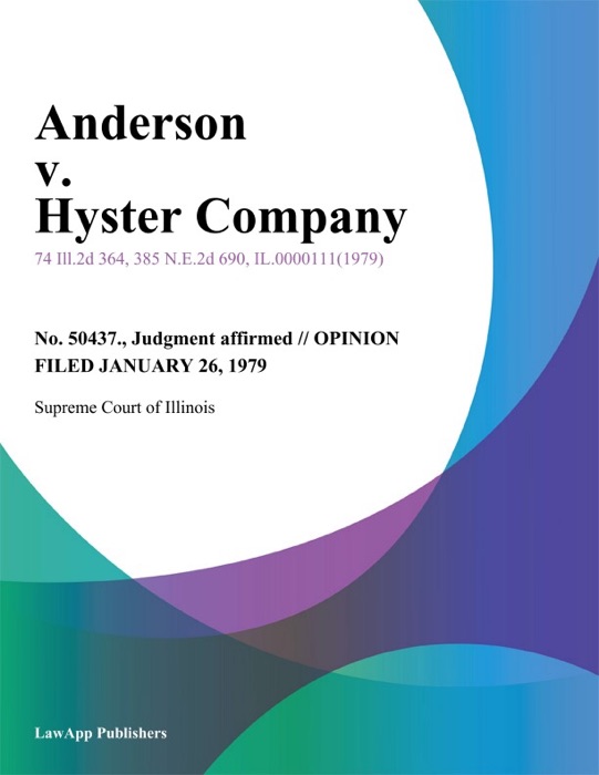 Anderson v. Hyster Company