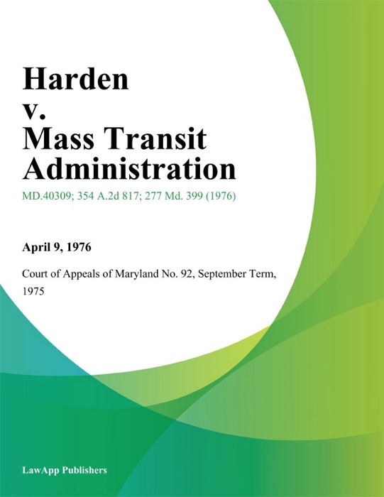 Harden v. Mass Transit Administration