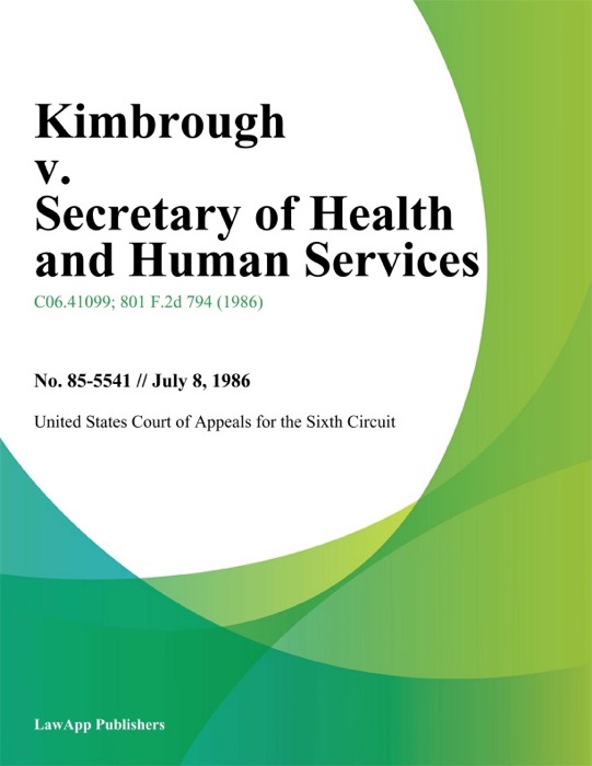 Kimbrough v. Secretary of Health And Human Services