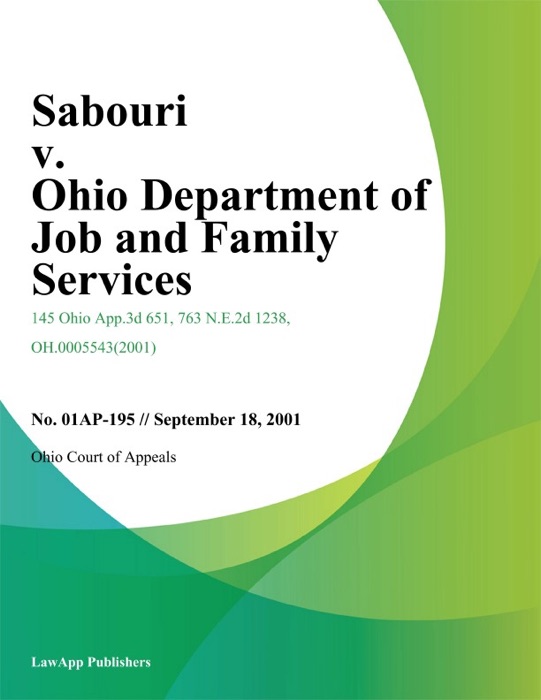 Sabouri v. Ohio Department of Job and Family Services