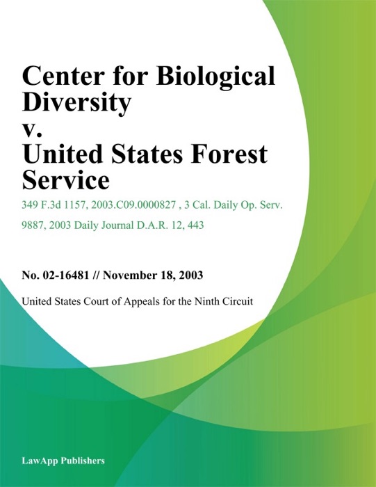 Center For Biological Diversity V. United States Forest Service