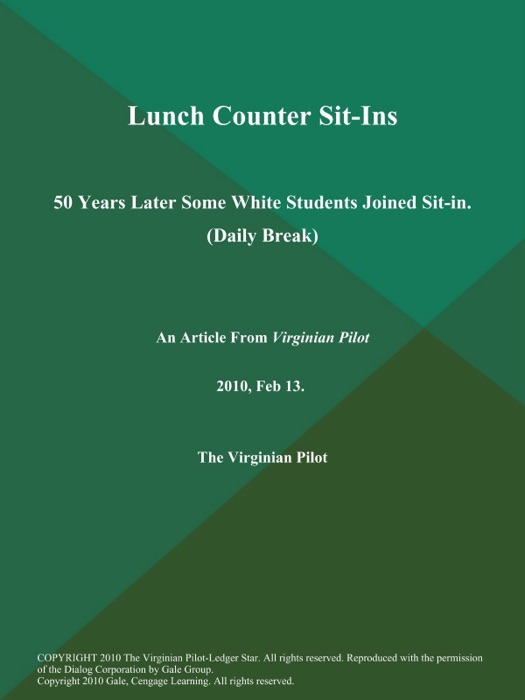 Lunch Counter Sit-Ins: 50 Years Later Some White Students Joined Sit-in (Daily Break)