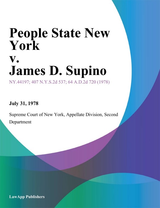 People State New York v. James D. Supino