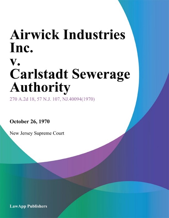 Airwick Industries Inc. v. Carlstadt Sewerage Authority