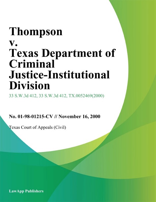 Thompson v. Texas Department of Criminal Justice-Institutional Division