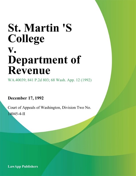 St. Martin 'S College V. Department Of Revenue