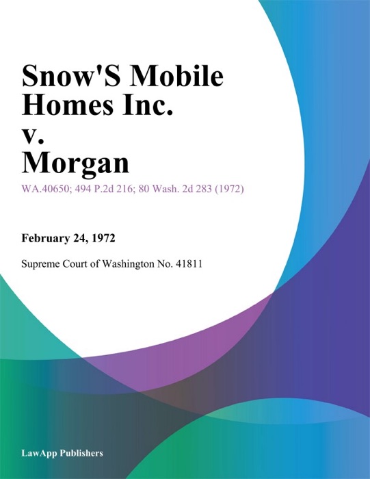 Snow's Mobile Homes Inc. V. Morgan