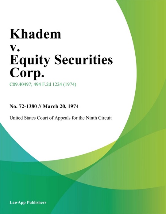 Khadem v. Equity Securities Corp.