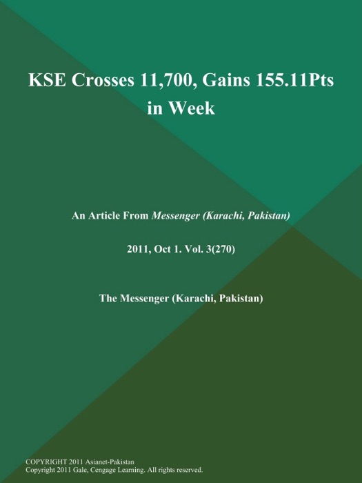 KSE Crosses 11,700, Gains 155.11Pts in Week