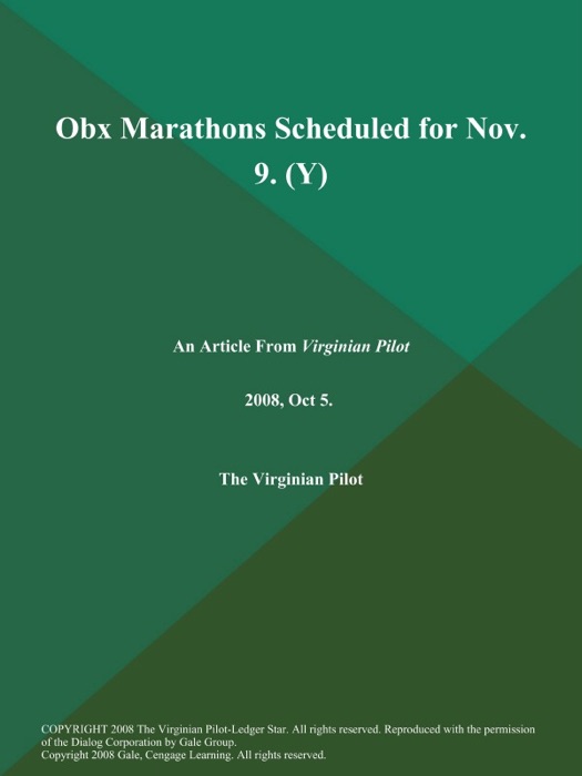 Obx Marathons Scheduled for Nov. 9 (Y)