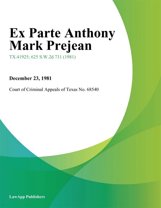 Ex Parte Anthony Mark Prejean