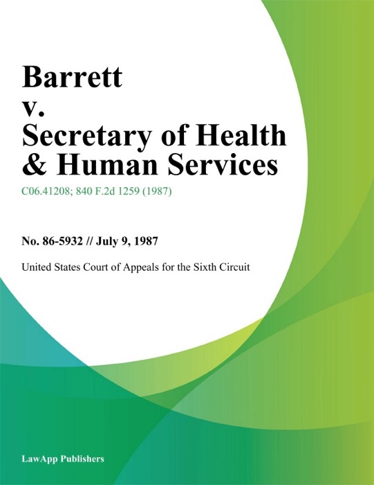 Barrett V. Secretary Of Health & Human Services