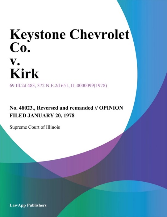 Keystone Chevrolet Co. v. Kirk