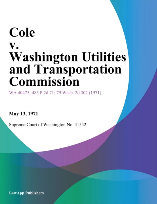 Cole V. Washington Utilities And Transportation Commission