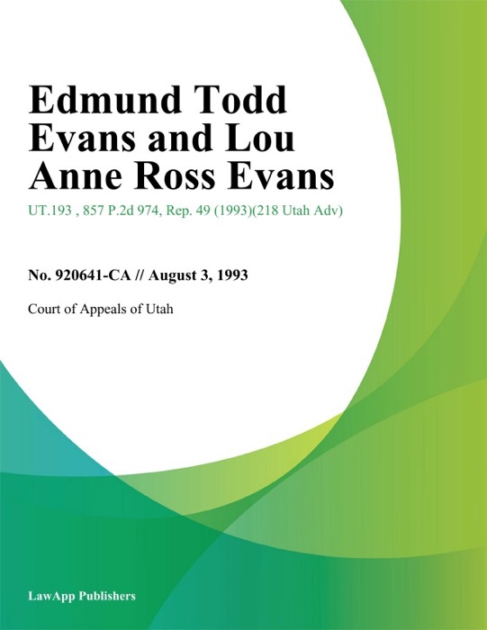 Edmund Todd Evans and Lou Anne Ross Evans