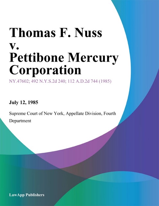 Thomas F. Nuss v. Pettibone Mercury Corporation