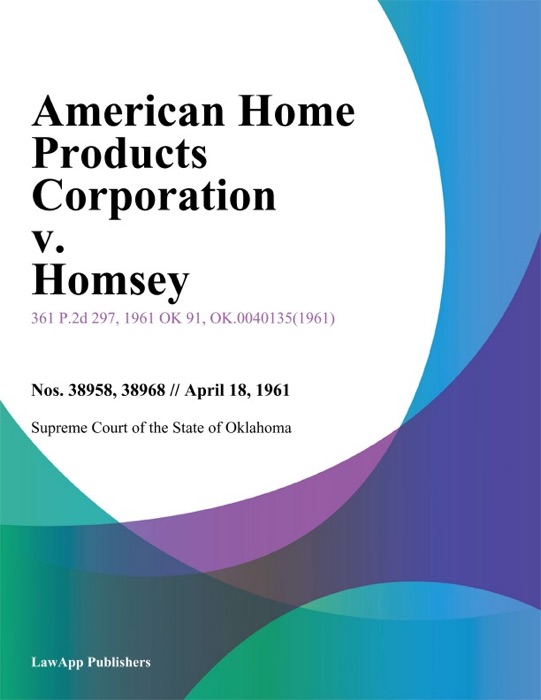 American Home Products Corporation v. Homsey