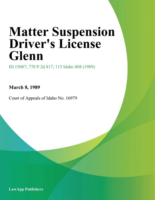 Matter Suspension Driver's License Glenn