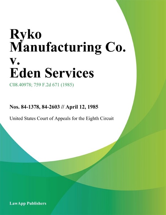 Ryko Manufacturing Co. v. Eden Services