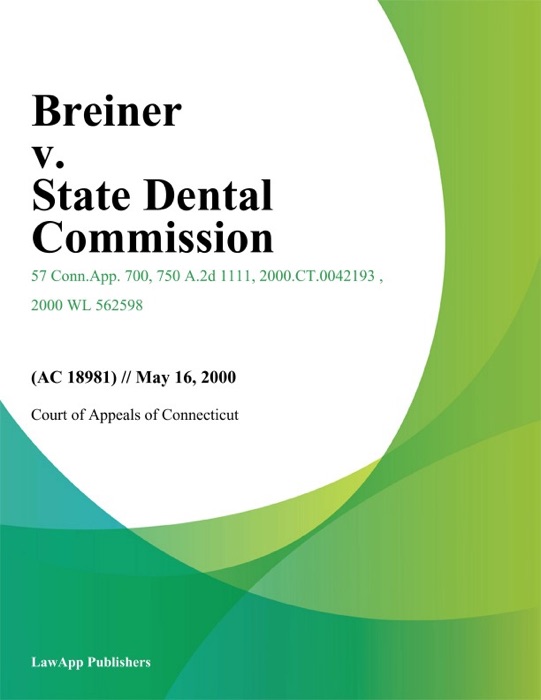 Breiner V. State Dental Commission