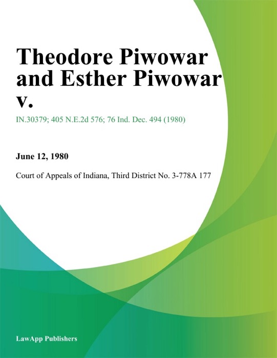 Theodore Piwowar and Esther Piwowar V.