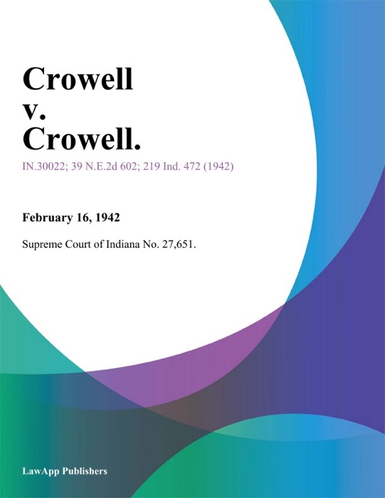 Crowell v. Crowell.