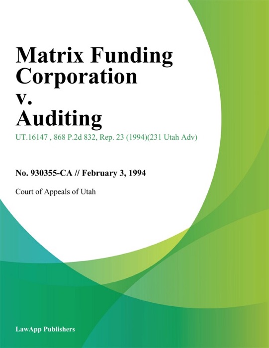 Matrix Funding Corporation v. Auditing