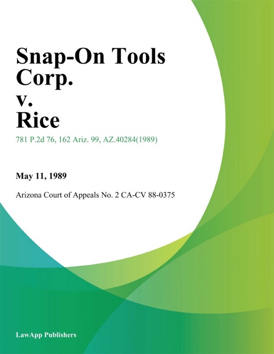 Snap-On Tools Corp. v. Rice
