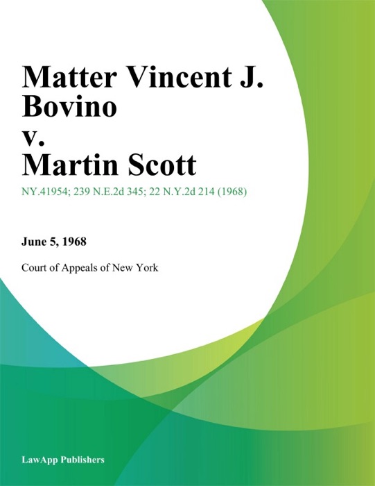 Matter Vincent J. Bovino v. Martin Scott